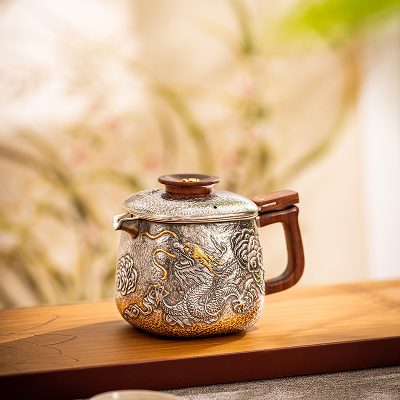蜂鸟【出口系列】一壶多用·灵动之壶 纯银飘逸杯沏茶杯茶水分离